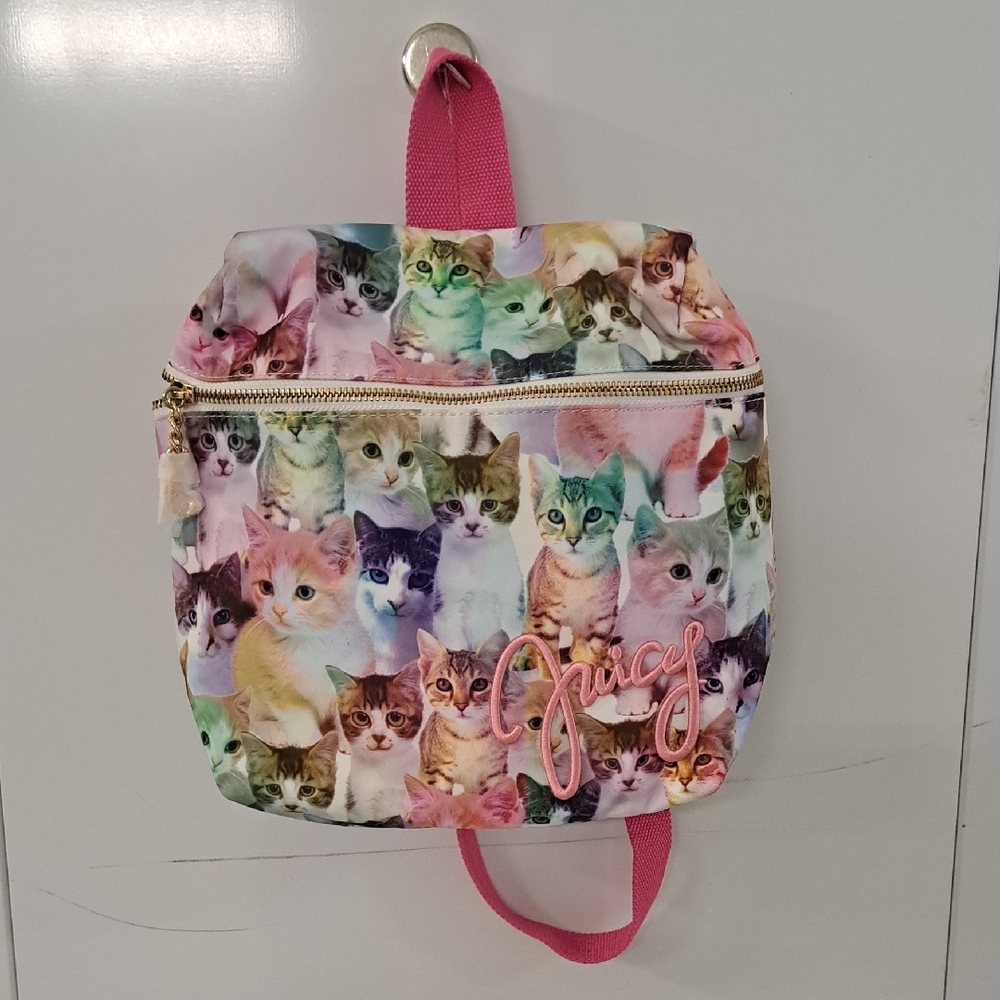 Juicy Couture Multicolor Cat Print Backpack. New Never Used